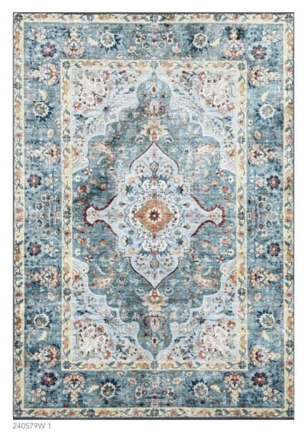 Blue Patterm handloom rug